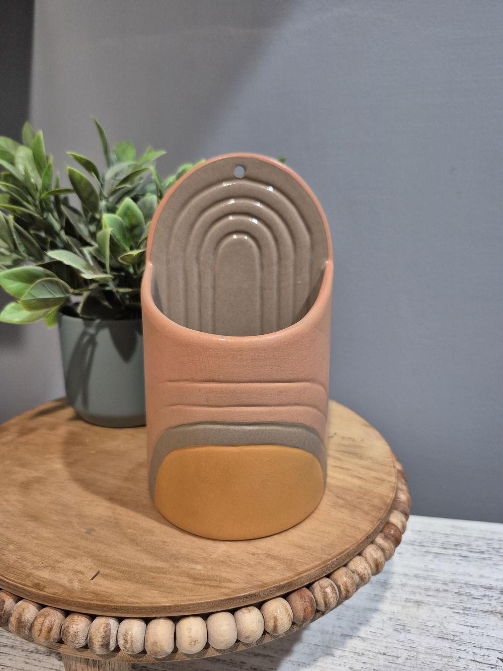 Vada Ceramic Wall Planter With Earthy Rainbow Colors